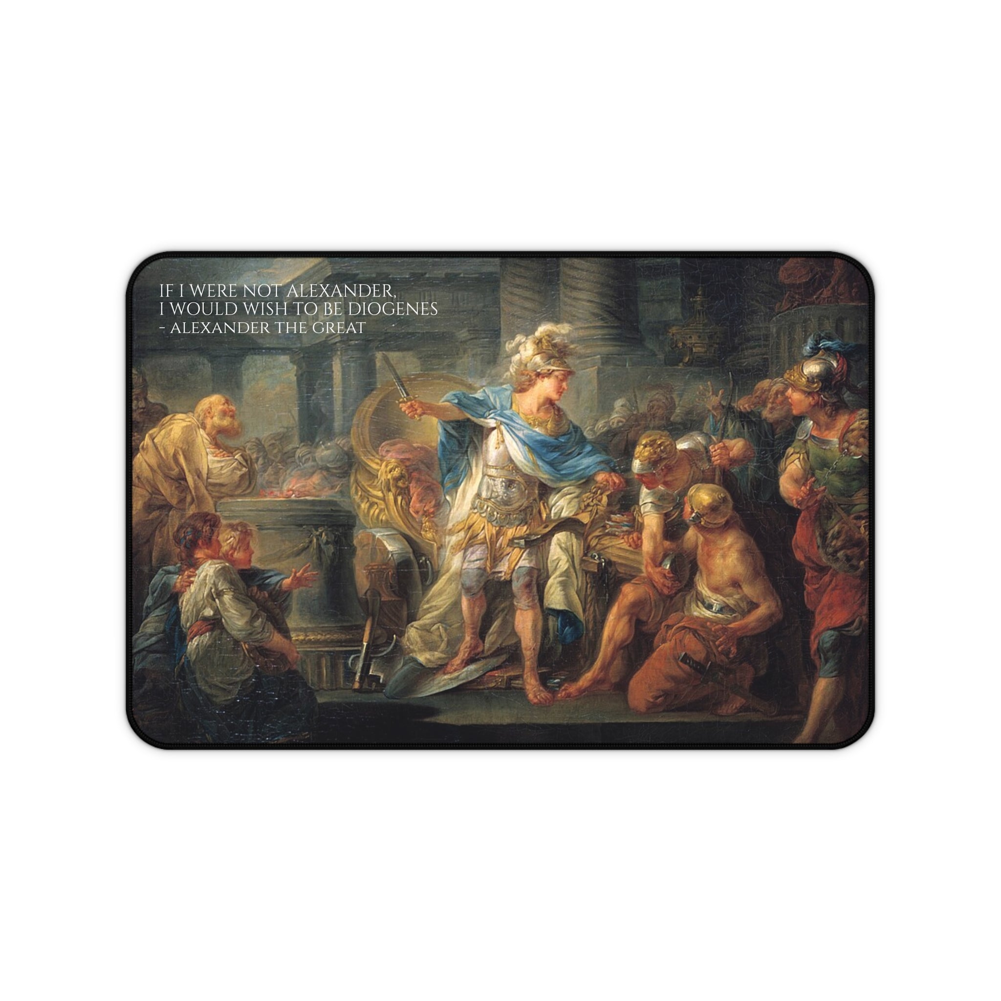 Classical Alexander the Great Desk Mat — 'If I Were Not Alexander, I Would Wish to Be Diogenes'